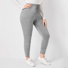Однотонные леггинсы размера плюс на кулиске Shein