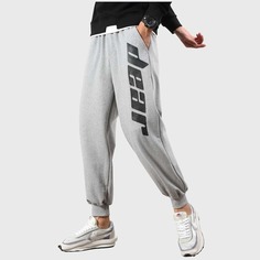 Мужские спортивные брюки с карманами и текстовым принтом Shein