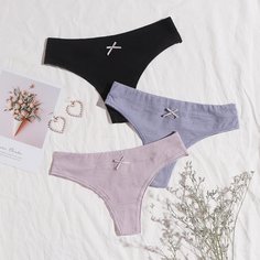 Трусики с бантом 3шт Shein