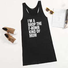 Платье размера плюс с текстовым принтом Shein