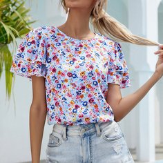 Блузка с цветочным принтом Shein