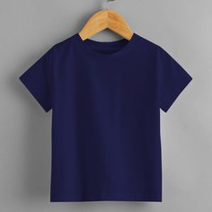 Однотонная футболка с короткими рукавами для мальчиков Shein
