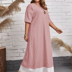 Контрастный цвет Повседневный Платья размер плюс Shein