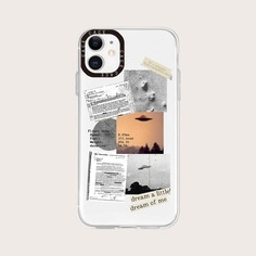 Прозрачный чехол для телефона с узором нло Shein