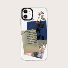 Прозрачный чехол для телефона с узором девушки Shein