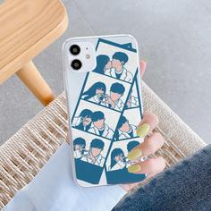 1шт парный прозрачный чехол для телефона Shein