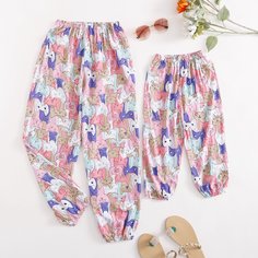 Брюки с принтом кошки Shein