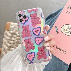 Лазерный чехол для телефона с узором медведя Shein