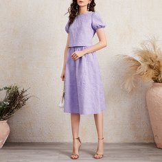 Жаккардовые юбка и топ с пышными рукавами Shein