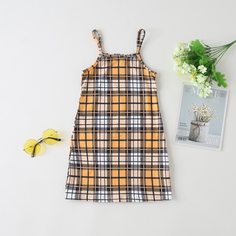 в клетку Повседневный Платья для девочек Shein