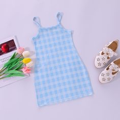 Клетка Повседневный Платья для девочек Shein