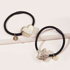 2шт резинка для волос со звездой Shein