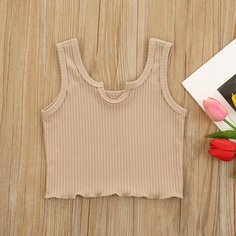 Жилет сбоку из салата с вырезом на воротнике для маленьких девочек Shein