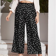 Брюки размера плюс в горошек Shein