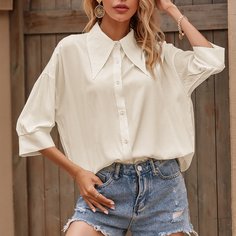 Однотонная блузка Shein