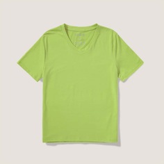 Одноцветный Повседневный Футболки Shein