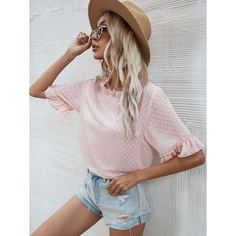 Прозрачная блуза с оборками на воротнике Shein
