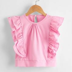 Топ с оборкой для девочек Shein