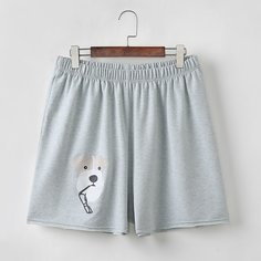 Шорты размера плюс с принтом собаки Shein