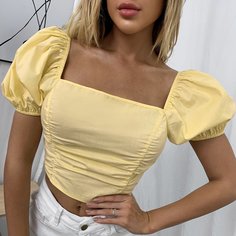 Короткий топ с пышными рукавами Shein