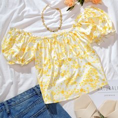 Со цветочками Бохо Женские топы Shein