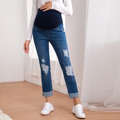 Рваные джинсы для беременных Shein