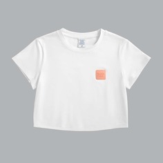 Короткая футболка с заплатками Shein