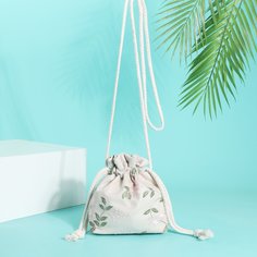 Сумка через плечо на кулиске с цветочной вышивкой Shein