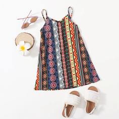 Этнический принт Бохо Платья для девочек Shein