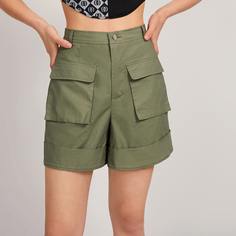 Однотонные шорты с карманом Shein