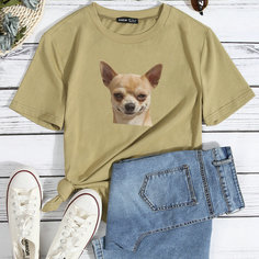 Футболка с принтом собаки Shein