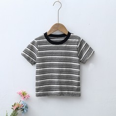 Футболка в полоску для девочек Shein