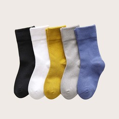 Однотонные носки для мальчиков 5 пар Shein