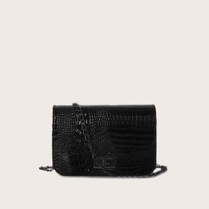 Рельефная сумка через плечо на цепочке Shein