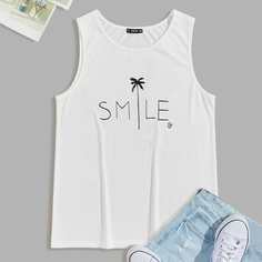 Мужская майка с оригинальным принтом Shein