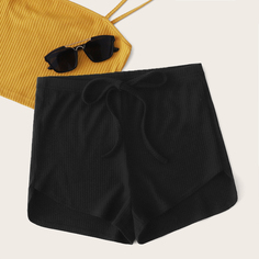 Трикотажные шорты с узлом Shein