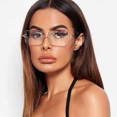 Квадратные солнечные очки без оправы Shein