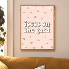 1шт Настенный принт с узором звезды без рамки Shein