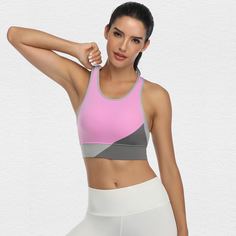 контрастный спортивный бюстгальтер с текстовым принтом Shein