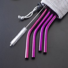 4шт соломинка, 1шт чистящая щетка и 1шт сумка Shein