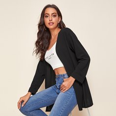 Однотонное пальто Shein