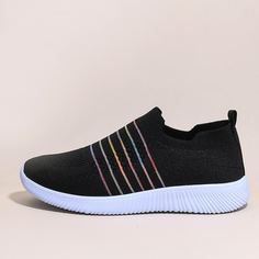 Трикотажные кроссовки в полоску Shein