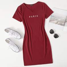 Платье размера плюс с текстовым принтом Shein