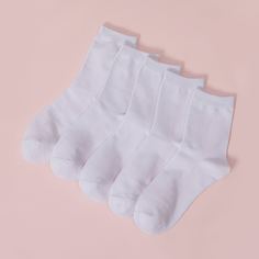 5 пар однотонные носки Shein