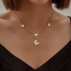 Многослойное ожерелье с бабочкой Shein