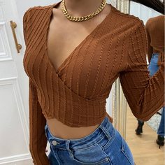 Галстук на спине Одноцветный Повседневный Женские топы Shein