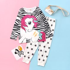 Геометрический принт милый Домашняя одежда для девочек Shein