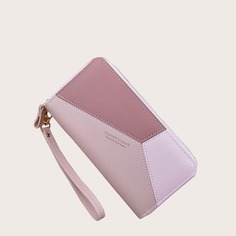 Контрастный длинный кошелек с браслетом Shein
