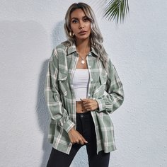 Карман в клетку Институтский Блузы Shein