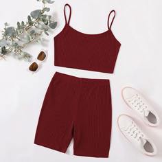 Трикотажная майка и байкерские шорты Shein